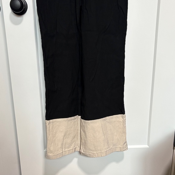 Anthropologie Maeve Black and Cream Wideleg Jumpsuit, Size 6 - Picture 9 of 10